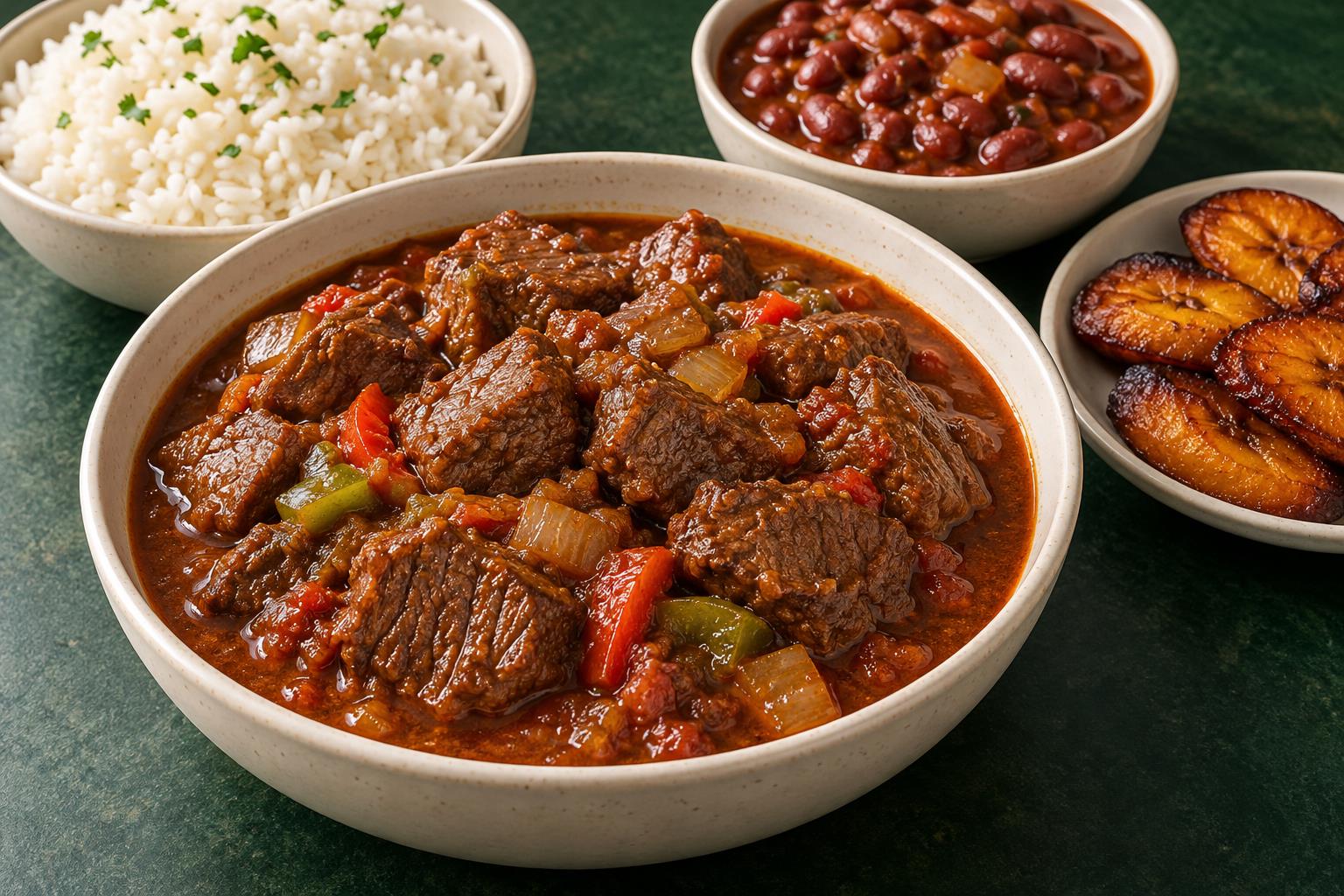 Serving illustration of Carne guisada